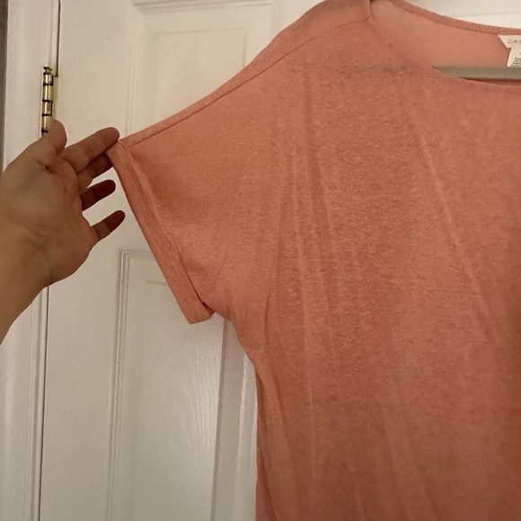 Brand New Caslon Short Sleeve Semi Sheer Tee Coral Tide Size 1X Plus - Picture 3 of 5